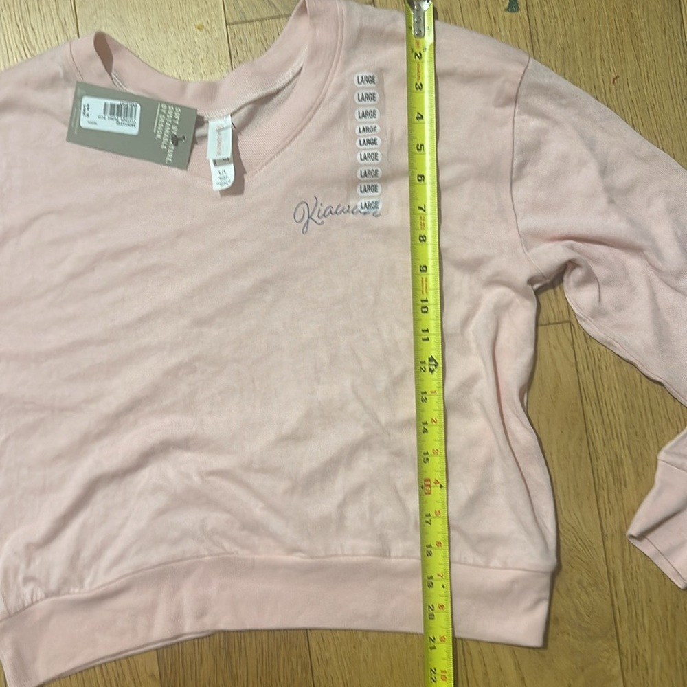 NWT Alternative Earthleisure Kiawah Light Pink Cropped Sweatshirt Size Large - Picture 5 of 5